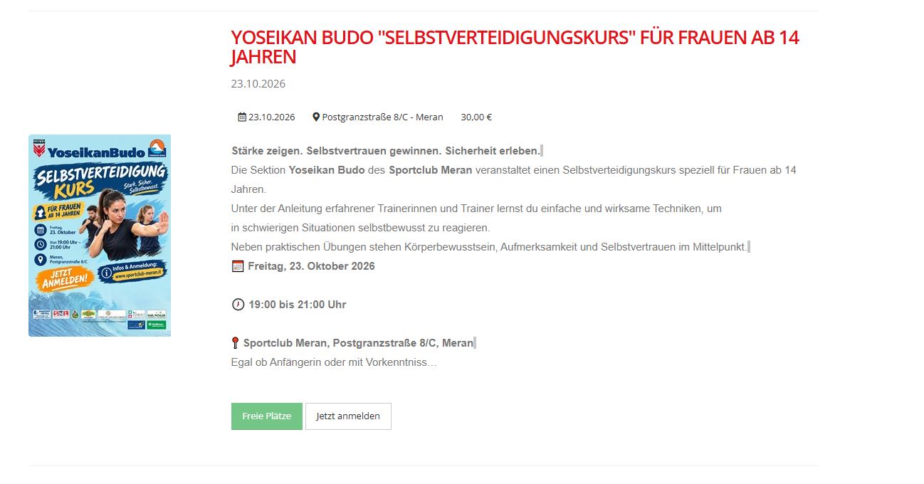 Yoseikan Budo Corso di autodifesa per donne a partire dai 14 anni